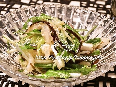 白菜と水菜のゆず胡椒&塩昆布☆サラダ